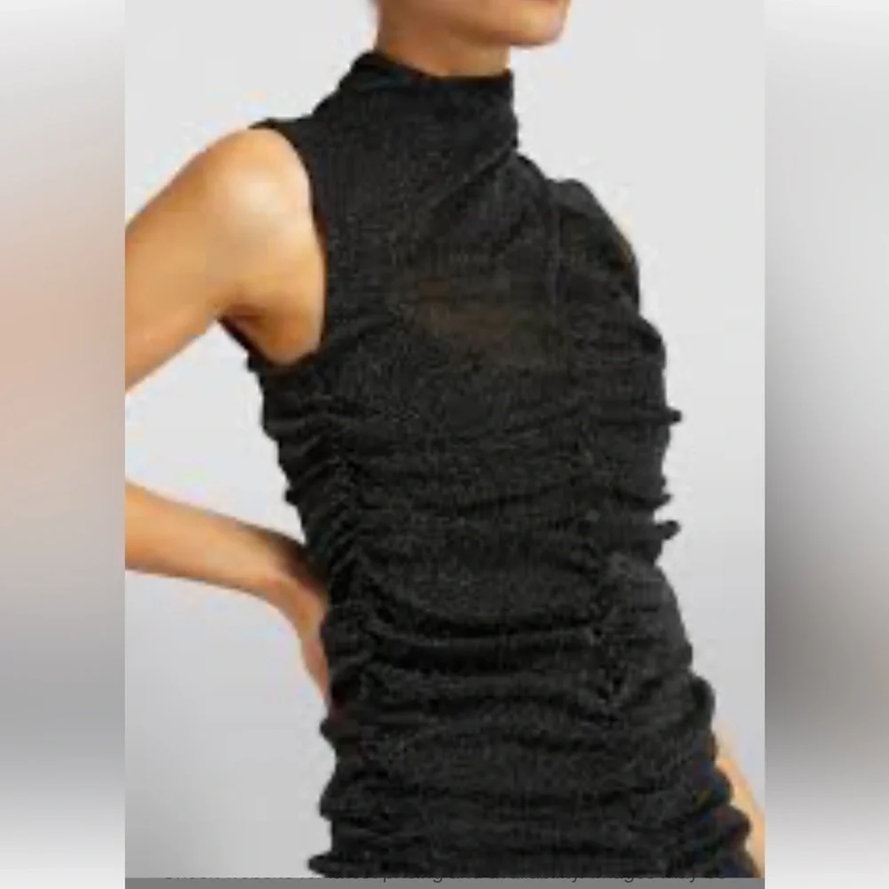 ALLSAINTS Tia Metallic Dress Gunmetal Sleeveless SIZE 4. A38